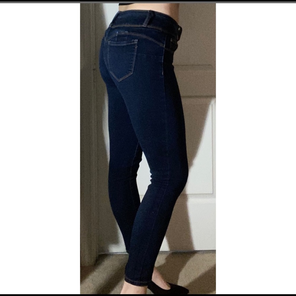 Dark Wash Wax Skinny Jeans